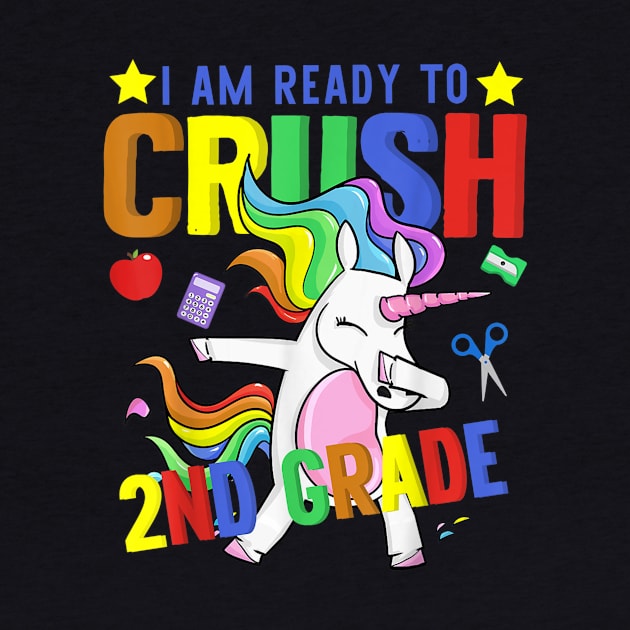 2nd Grade Dabbing Unicorn Funny Back to School Girls Gift by FONSbually